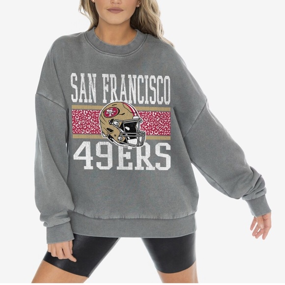 New Women's San Francisco 49ers Gray Crewneck Vintage Wash. XXL - Picture 1 of 5